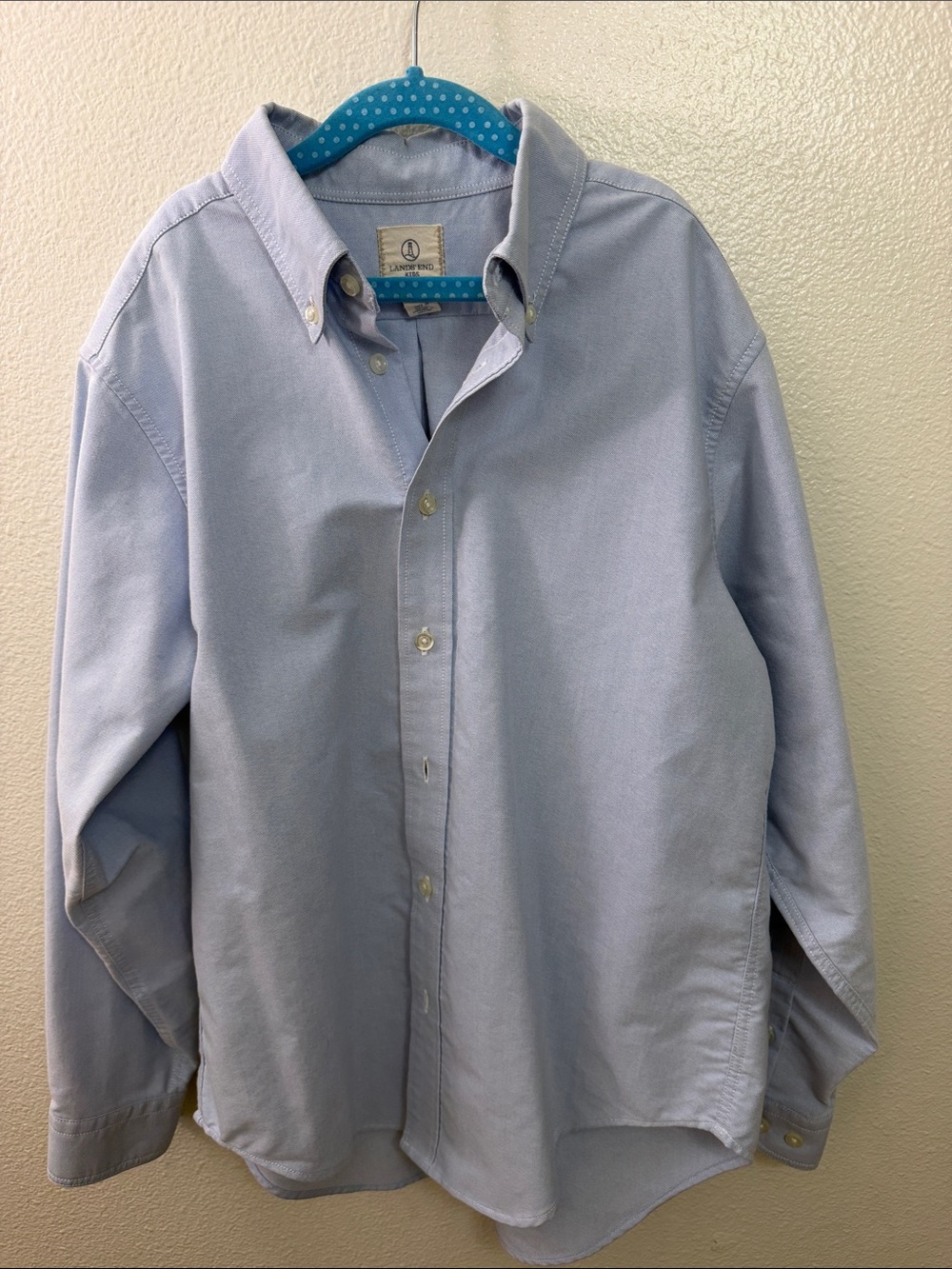 Lands' End Light Blue Button-Down Oxford Shirt